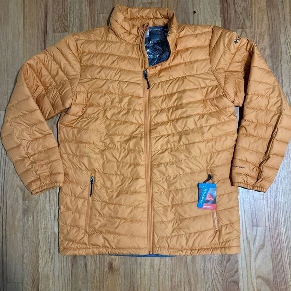 Columbia Omni-Heat Men's Orange Puffer Jacket Sz LT - Picture 1 of 16